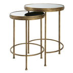 David Frisch Set of 2 Iron and Glass Nesting Tables by Porch & Den - image 4