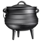 Bruntmor Pre - Seasoned Cast Iron Cauldron - Bruntmor African Potjie Pot with Lid - 3 Legs for Even Heat Distribution - Camping Dutch Oven Cookware for Over - the - Fire Cooking - 10 Quarts, X - Large - image 1