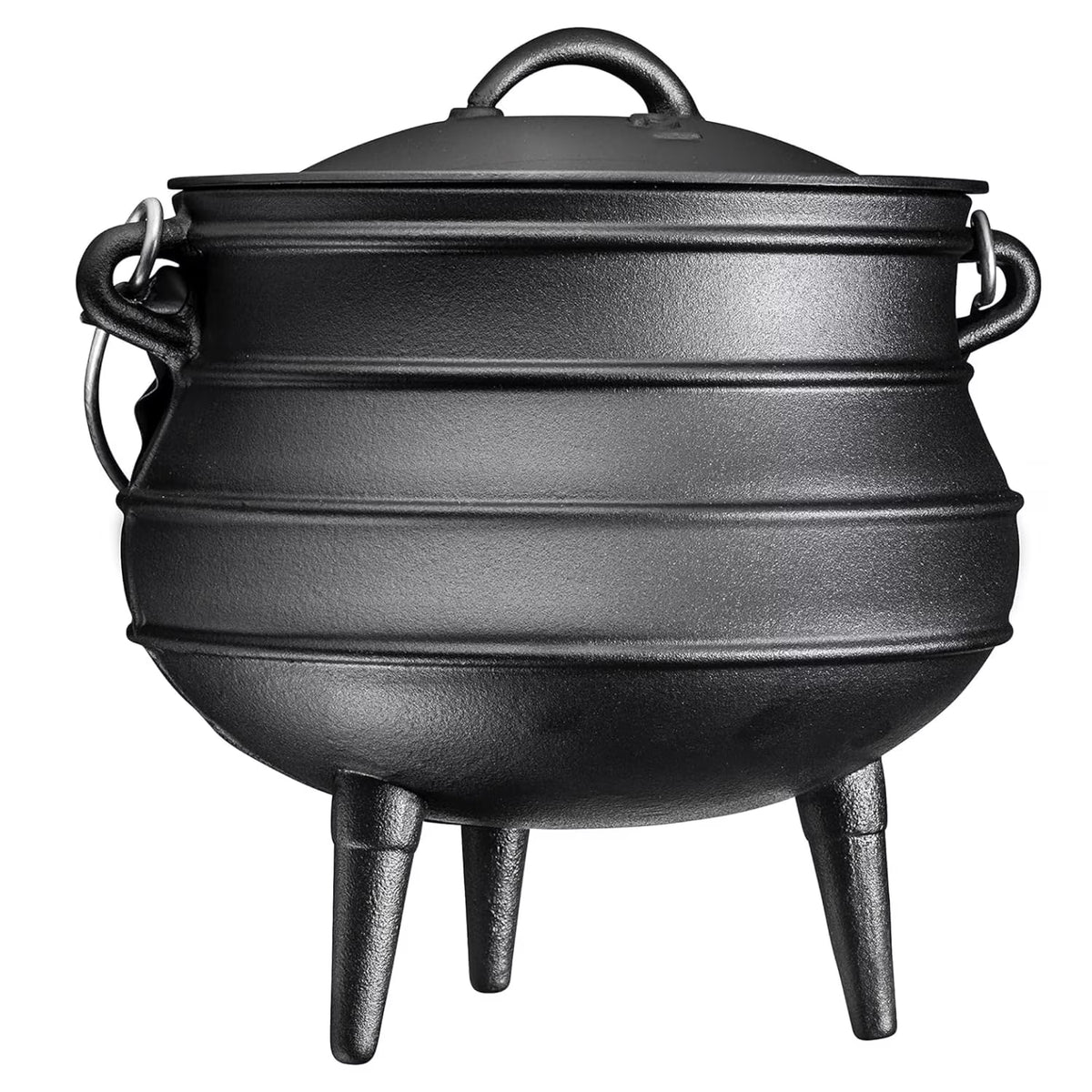 Bruntmor Pre - Seasoned Cast Iron Cauldron - Bruntmor African Potjie Pot with Lid - 3 Legs for Even Heat Distribution - Camping Dutch Oven Cookware for Over - the - Fire Cooking - 10 Quarts, X - Large - image 1