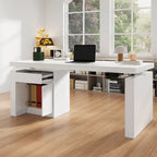 Modern White Adjustable Workstation - 70.9W Dining Table & Office Desk - image 2