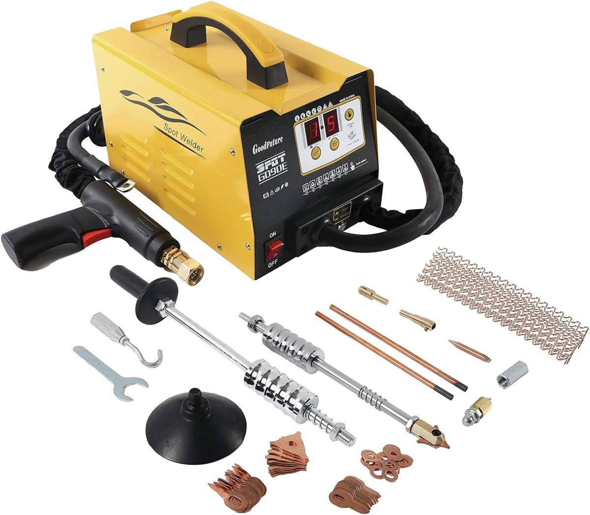 Vehicle Panel Spot Puller Dent Spotter 110V, 3500A Spot Dent Puller Welder, 3KW Car Body Stud Welding Machine Multispot Bonnet Door Repair Tool Kit - image 1