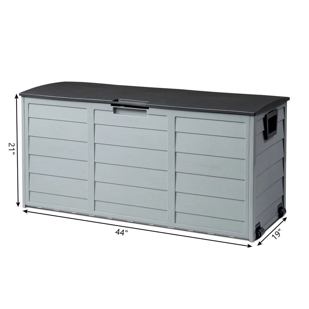 Ktaxon 75gal Outdoor Garden Plastic Storage Deck Box Chest Tools Cushions Toys Black - image 7