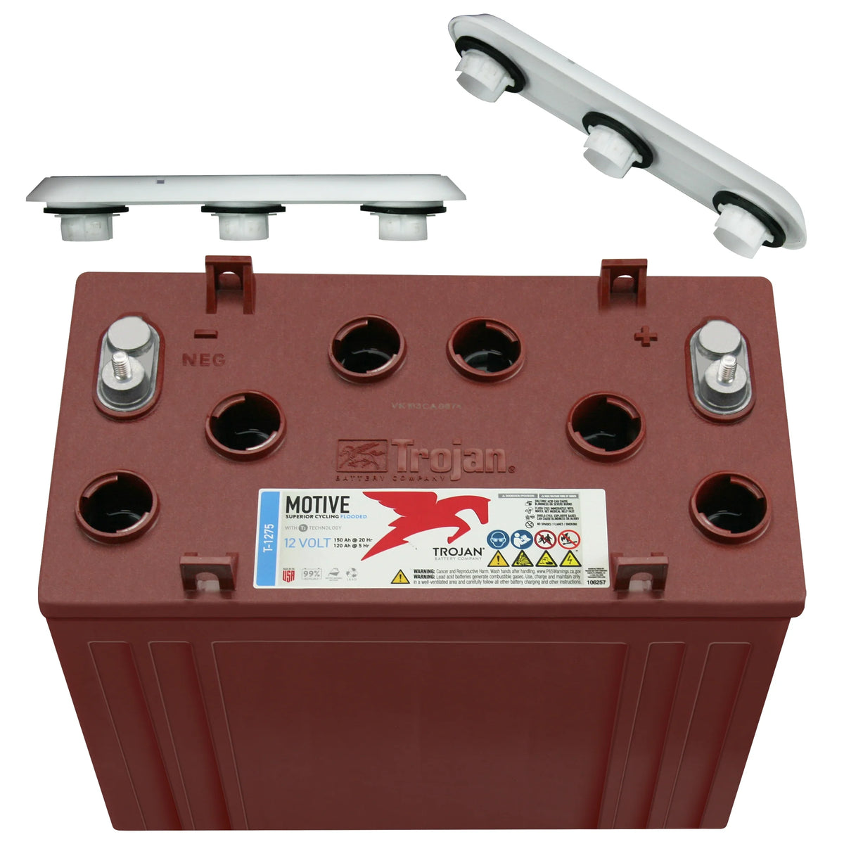 Trojan T - 1275 12V 150ah Flooded Lead Acid GC12 Deep Cycle Battery X6 - image 4
