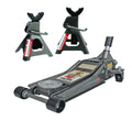 Pittsburg 3 Ton Low Profile Floor Jack and Jack Stands Set Combo with Rapid Pump Quick Lift - image 1