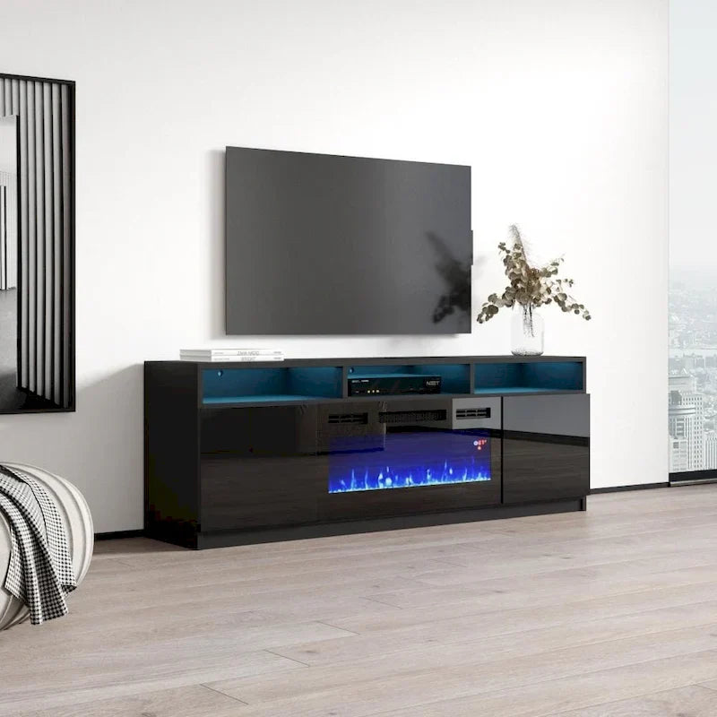 Modern 63-Inch TV Stand with Reno 05 Electric Fireplace - image 8