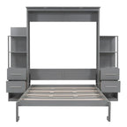 Merax Murphy Bed with Shelves, Drawers, and Integrated LED Lighting - image 6