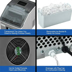 48LBS/24H Stainless Steel Countertop Ice Maker Machine with Self-Clean Function LCD Display Ice Scoop Basket - image 8