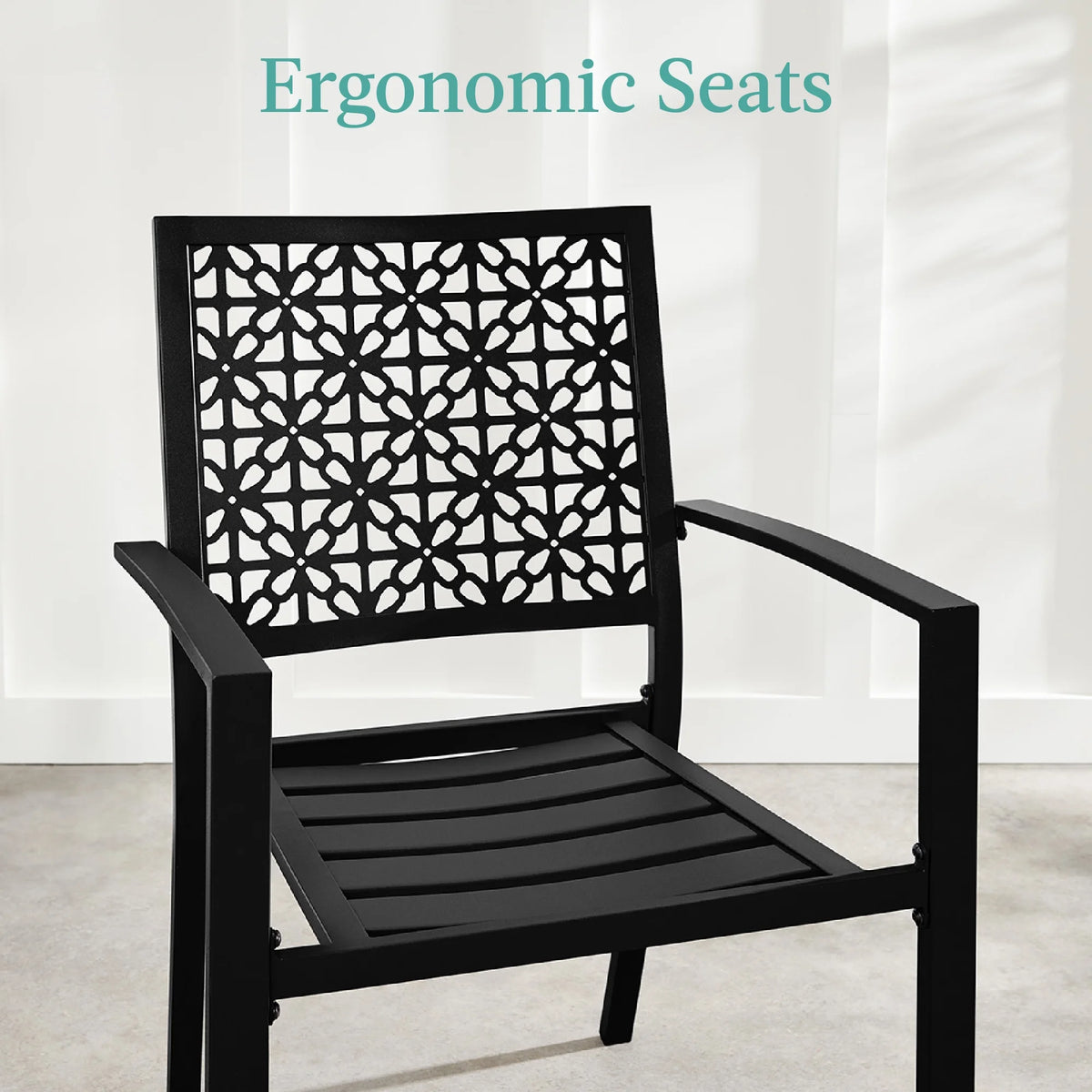 Best Choice Products 3-Piece Stackable Steel Outdoor Conversation Bistro Set, Patio Chat Furniture w/ 2 Chairs, Table- Black - image 13