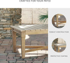 Signature Design by Ashley Clare View Coastal Outdoor Patio Eucalyptus Sofa with Cushions, Beige - image 57
