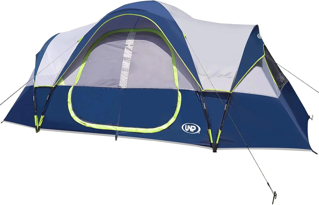 UNP Camping Tent 10-Person-Family Tents, Parties, Music Festival Tent, Big, Easy Up, 5 Large Mesh Windows, Double Layer, 2 Room, Waterproof, Weather Resistant, 18ft x 9ft x78in - image 6
