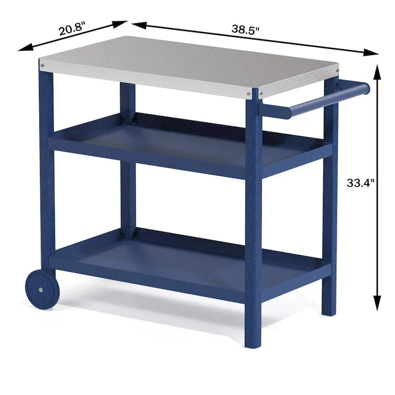 Portable Kitchen Island Grill Cart for Patios - image 35