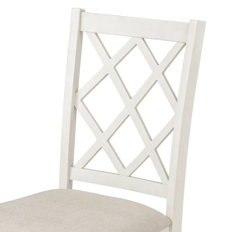5-Piece Upholstered Chair Round Dining Table Set - image 15