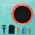 Inflatable Dock Floating Platform 8ft Inflatable Water Hammock Floating Deck for Lake W/Cupholder Round Floating Ring Float Ring Pool Float Raft Lounger Island Platform Pad - image 23