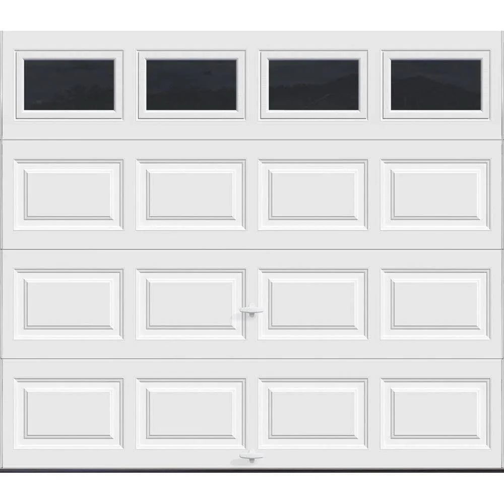 Insulated Garage Door 97 ft, R-Value 6.5, White with Plain Window - image 1