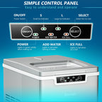 Costway Ice Maker Machine Countertop 26Lbs/24H Portable W/Scoop & Basket Silver - image 6