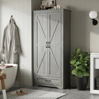 YouTrend 69" Tall Kitchen Pantry,Farmhouse Storage Cabinet with 2 Barn Doors 4 Adjustable Shelves and Large Drawer for Dining Room,Living Room,Bathroom,White - image 19