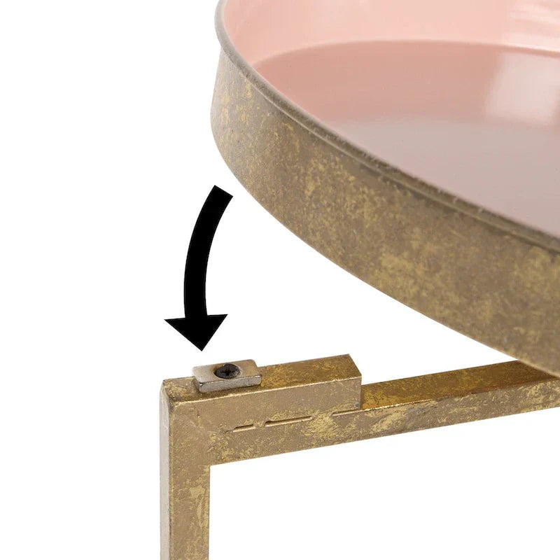 Kate and Laurel Celia Round Metal Folding Accent Table with Tray - image 5