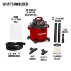 16 Gallon 6.5 Peak HP Wet/Dry Vac, Heavy-Duty Shop Vacuum - image 4