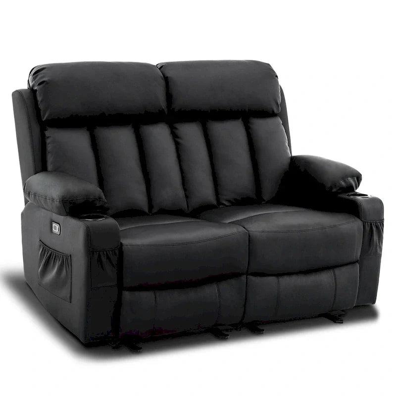 MCombo Faux Leather Electric Reclining Sofa with Heat and Massage - Models 6095/6075/6077 - image 4