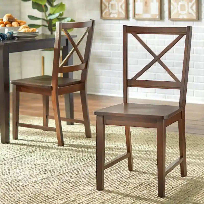 Set of 2 Solid Wood Crossback Dining Chairs by Simple Living - image 16