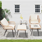 Ainfox 7 Pcs Outdoor Patio Furniture Sofa Set on Sale, Grey Rattan Grey Cushion - image 58