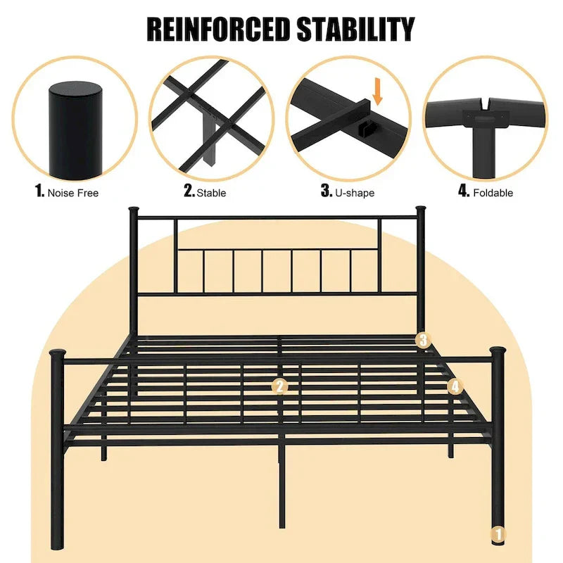 Futzca Bed Frame Featuring Headboard and Footboard - image 3