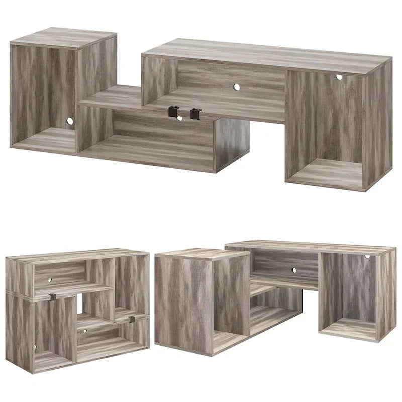 Modern Modular TV Stand with LED Lighting & Open Storage - image 10