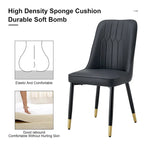 Contemporary Set of 4 Faux Leather Dining Chairs with Cushioned Backrests and Metal Legs – Ideal for Dining Rooms, Living Rooms, and Bedrooms - image 20