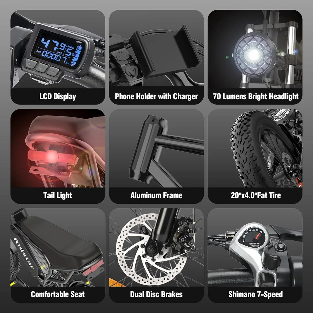 Electric bike Q20, 2000W, 52V, 30-180 miles, all-terrain fat bike for adults - image 6