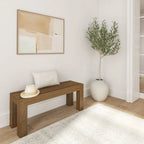 Plank+Beam Modern Dining Bench, Solid Wood Bench for Dining Table, 49", Blonde Wirebrush - image 15