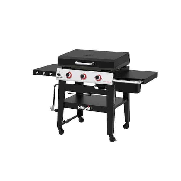 Daytona 3-Burner 30 in. Propane Gas Griddle in Black with Lid - image 4