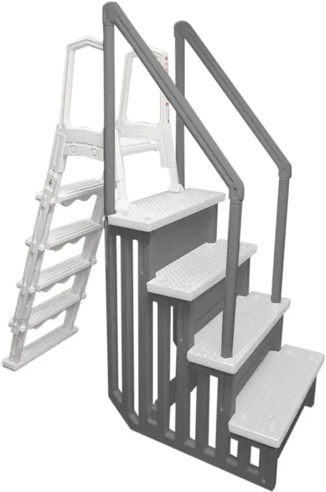 Select Anti-Slip in-Pool Steps / Gray / for Above Ground Swimming Pools / Can Mount to Decks 48" to 54" H / Safety Stairs Capacity Up to 300 lbs - image 7