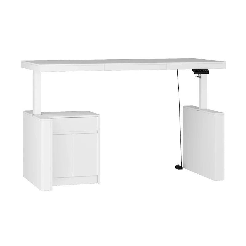 Modern White Adjustable Workstation - 70.9W Dining Table & Office Desk - image 11