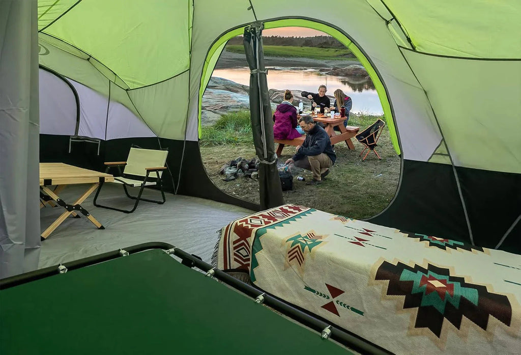 UNP Camping Tent 10-Person-Family Tents, Parties, Music Festival Tent, Big, Easy Up, 5 Large Mesh Windows, Double Layer, 2 Room, Waterproof, Weather Resistant, 18ft x 9ft x78in - image 21