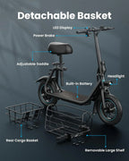 Adults Electric Scooter with Large Middle Basket - image 11