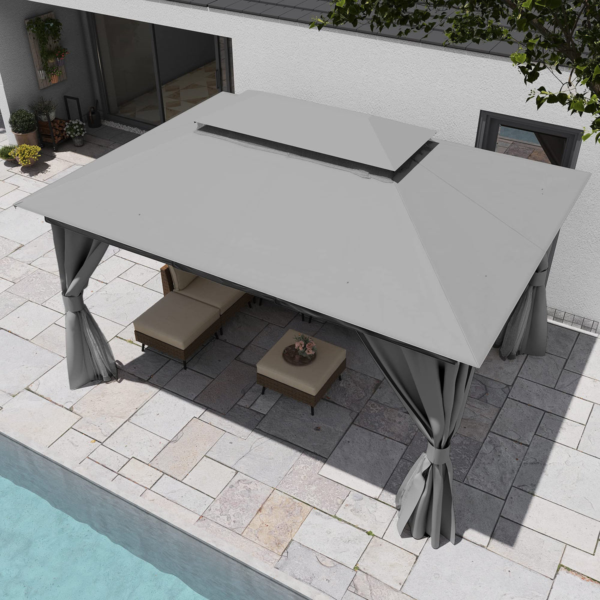LAUSAINT HOME Outdoor Patio Gazebo 10'x13' with Expansion Bolts - image 9