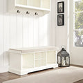 Crosley Brennan White Wooden Entryway Storage Bench - image 1