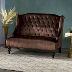 Christopher Knight Home Leora Contemporary Glam Tufted Velvet Wingback Loveseat - image 34