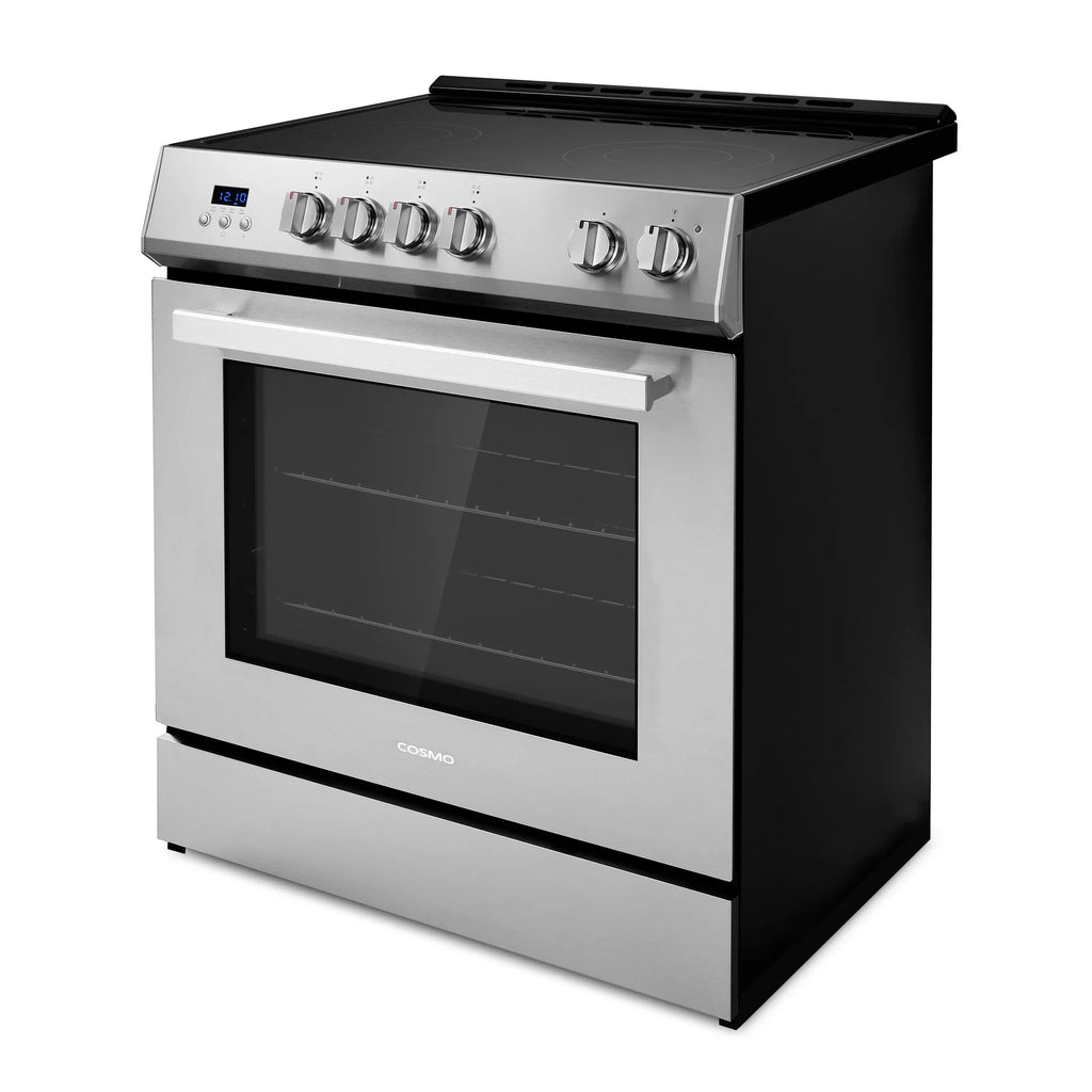 Cosmo 30 in. Stellar Collection 5.0 cu. ft. Electric Range with 4 Burner Glass Cooktop and Convection Oven in Stainless Steel - image 6