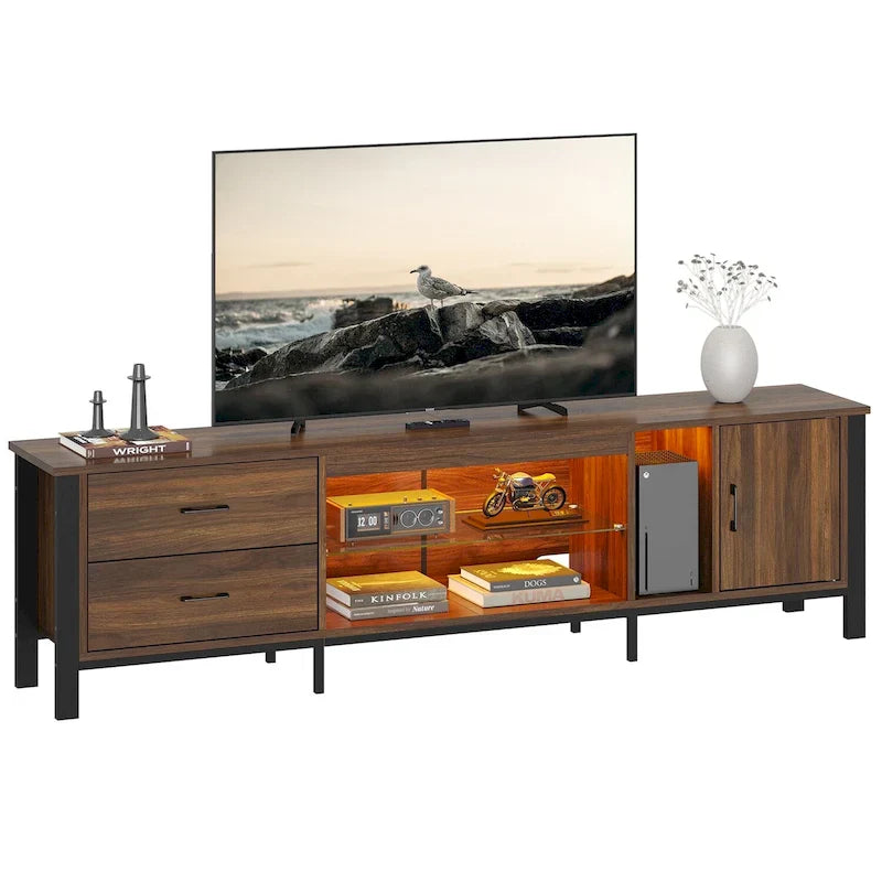 Contemporary 80-Inch TV Stand for 75/80/85 Inch TVs with 2 Drawers - image 8