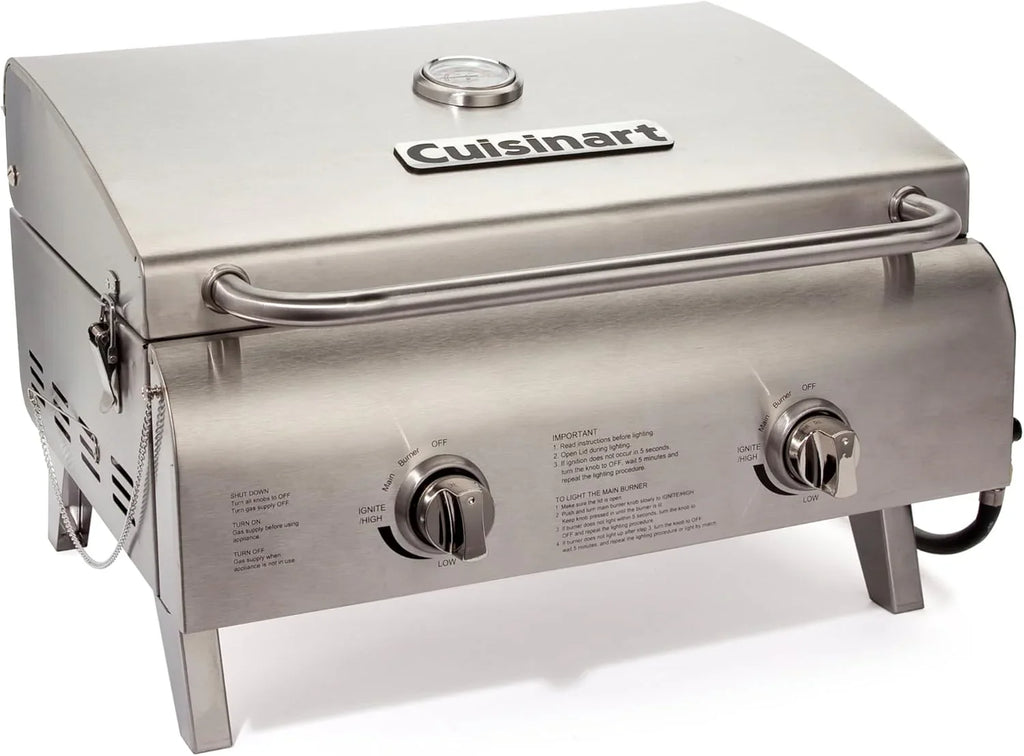 Cuisinart Chef's Style Tabletop Portable Propane Grill, 20,000 BTU Stainless Steel 2-Burner - image 1