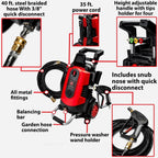 Electric Pressure Washer 2.0, Powerful 1.4 GPM 2000 PSI Car Pressure Washer Sprayer, Snub Nose & Tip Attachment, Use,Car Soap, Patio Boat RV Motorcycle Car Garage Deck Adam's Polishes - image 4