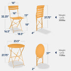 Best Choice Products 3-Piece Small Bistro Set, Folding Patio Furniture Set of 2 Chairs and Table - Black - image 173
