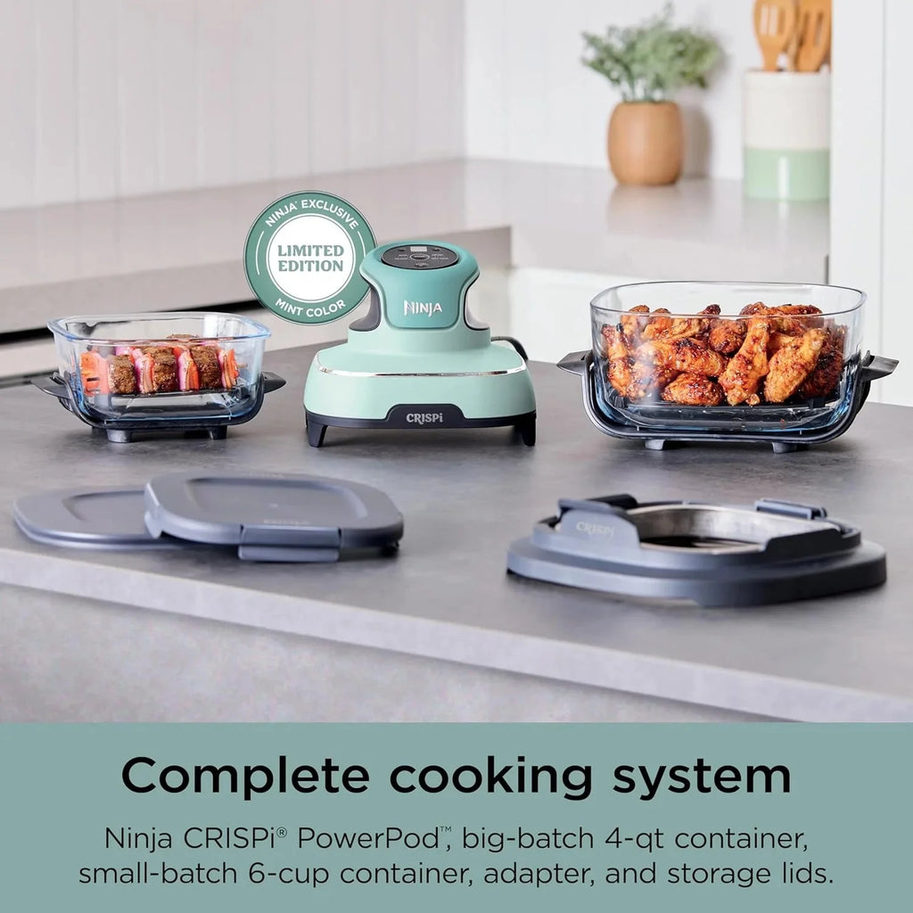 Ninja Crispi 4-in-1 Portable Glass Air Fryer Cooking System, 1500W, 4QT & 6-Cup TempWare Glass Containers with Storage Lids, Microwave, Freezer & Dishwasher Safe - image 55