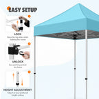 EAGLE PEAK 5x5 Pop up Canopy Tent Instant Outdoor Canopy Easy Set - up Straight Leg Folding Shelter（blue） - image 163