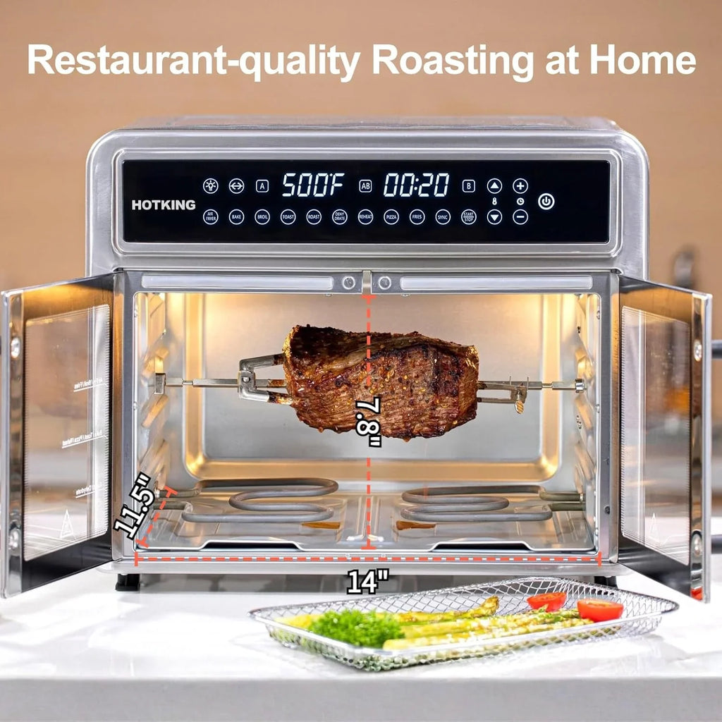 HotKing Dual-Zone Air Fryer Toaster Oven Combo, 28 QT Extra Large, Non Toxic Stainless Steel - image 5