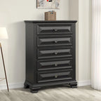 Roundhill Furniture Renova Vintage Black Wooden Bedroom Collection - image 7