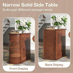 Solid Wood Chairside End Table, Two-Drawer Narrow Side Table Slim - image 15