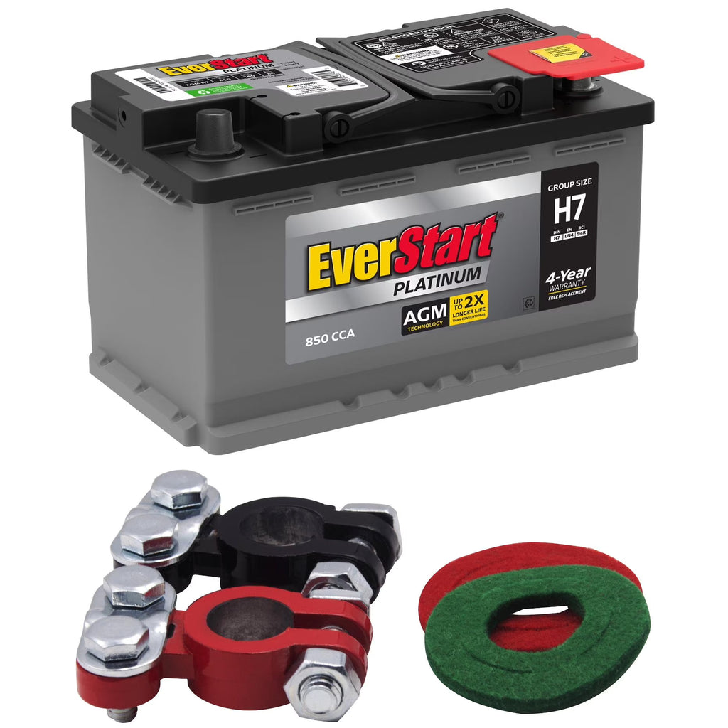Everstart Platinum AGM Automotive Battery, Group Size H7 / LN4 / 94R 12 Volt, 850 CCA with Top Post Epoxy Battery - image 1