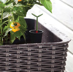 Dark Brown Wicker Raised Garden Bed Planter w/ Water Indicator - image 3